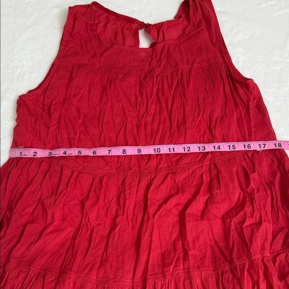 Max Studio Red Orange Sleeveless Tiered Maxi Dress - Picture 7 of 8